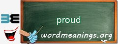 WordMeaning blackboard for proud